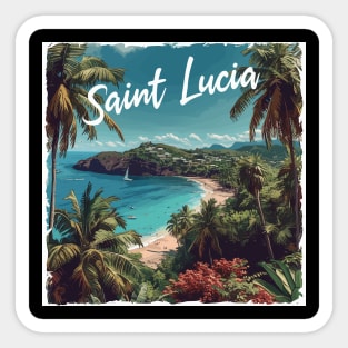 Saint Lucia (White Lettering) Sticker